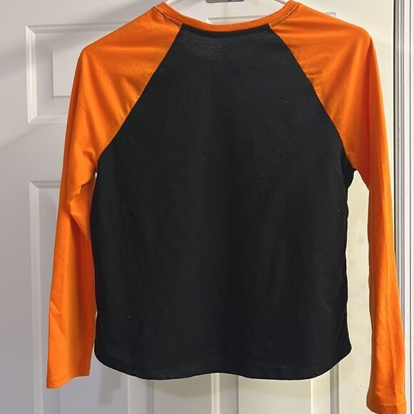 Celebrate Halloween Glitter Skull & Crossbones Baseball Shirt-XL-14/16 Plus Girl - Picture 6 of 15